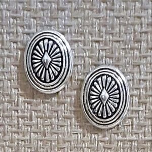 NEW Southwestern Native American Style Concho Antique Silver Plated Earrings